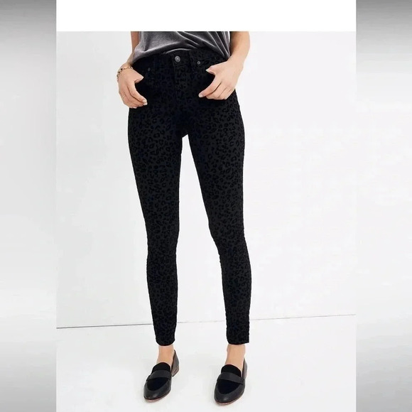 Madewell | 9"  Mid-Rise Skinny Jeans: Flocked - Picture 4 of 12